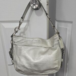 Coach Metallic Silver Shoulder Bag